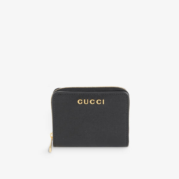 

Кожаный кошелек с логотипом Gucci, черный