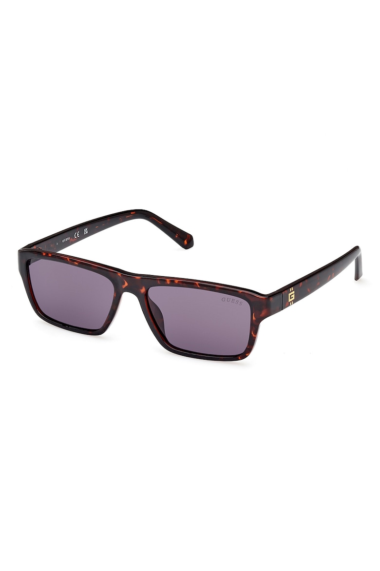 однотонные прямоугольные солнцезащитные очки sting серый Однотонные прямоугольные солнцезащитные очки Guess, коричневый
