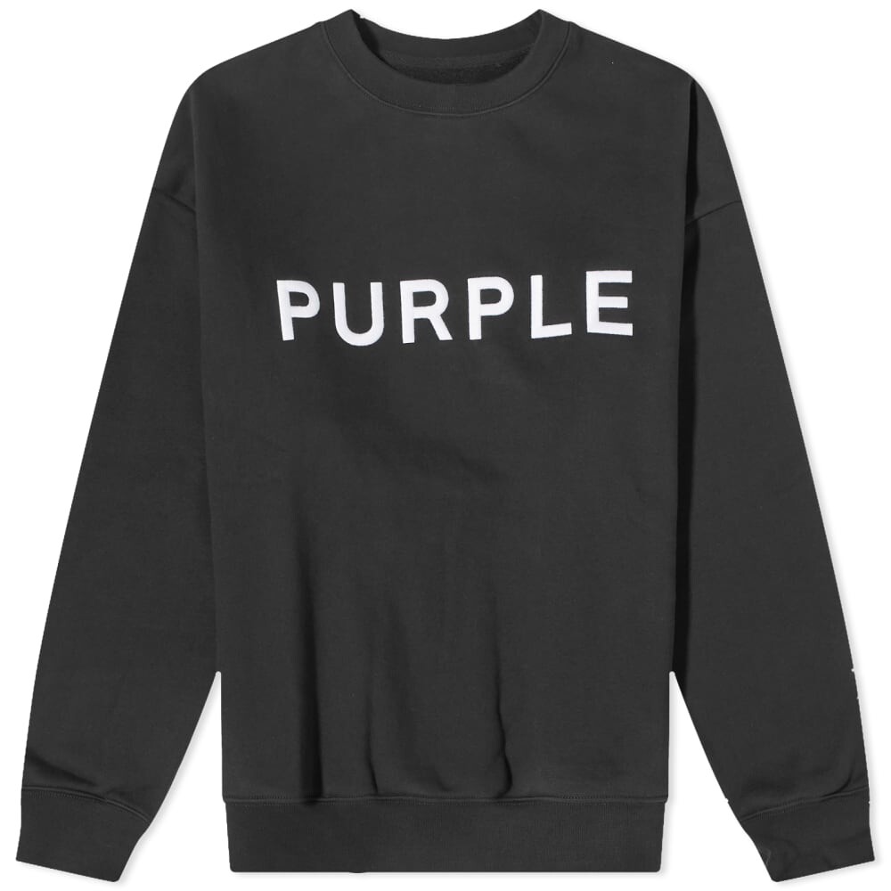 

Фирменный флисовый свитшот с круглым вырезом Purple Brand, черный