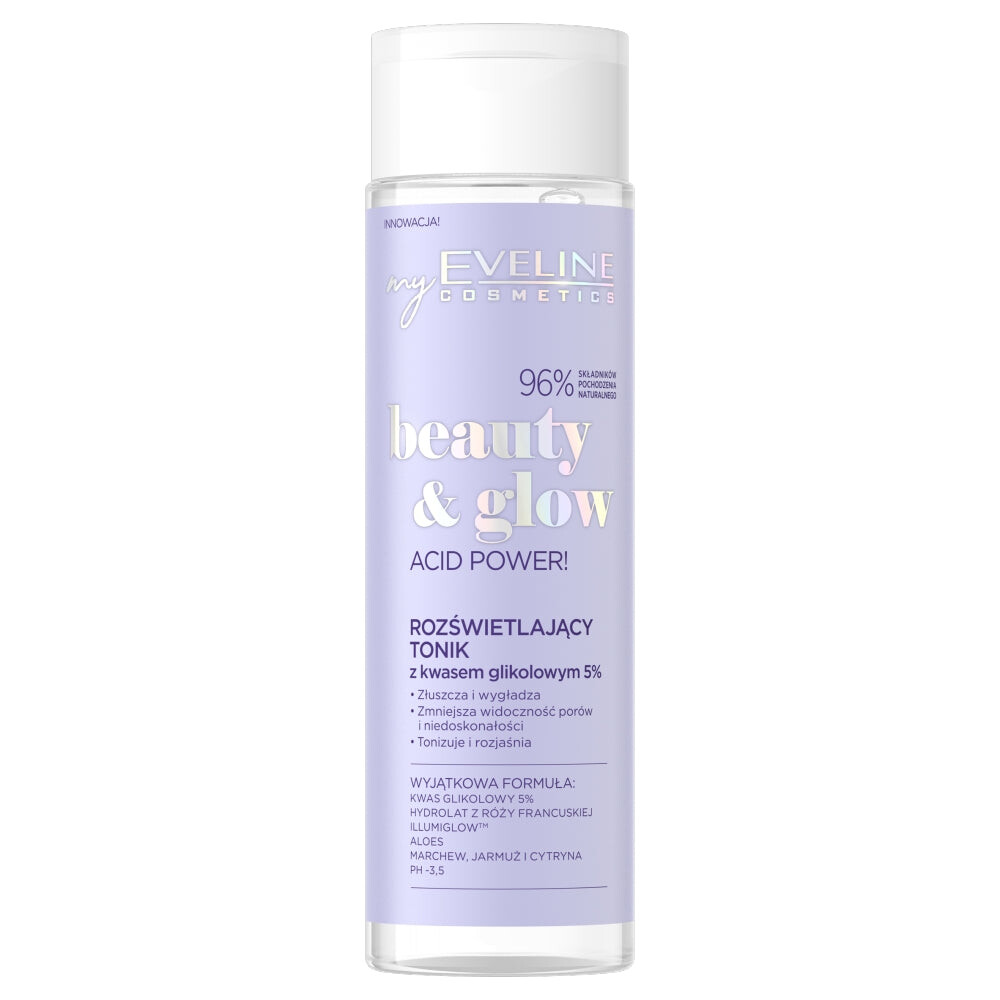 

Eveline Cosmetics Осветляющий тоник Beauty & Glow с гликолевой кислотой 5% 200мл