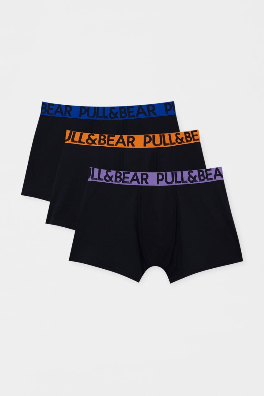 

3 комплекта боксеров с цветным поясом Pull&Bear