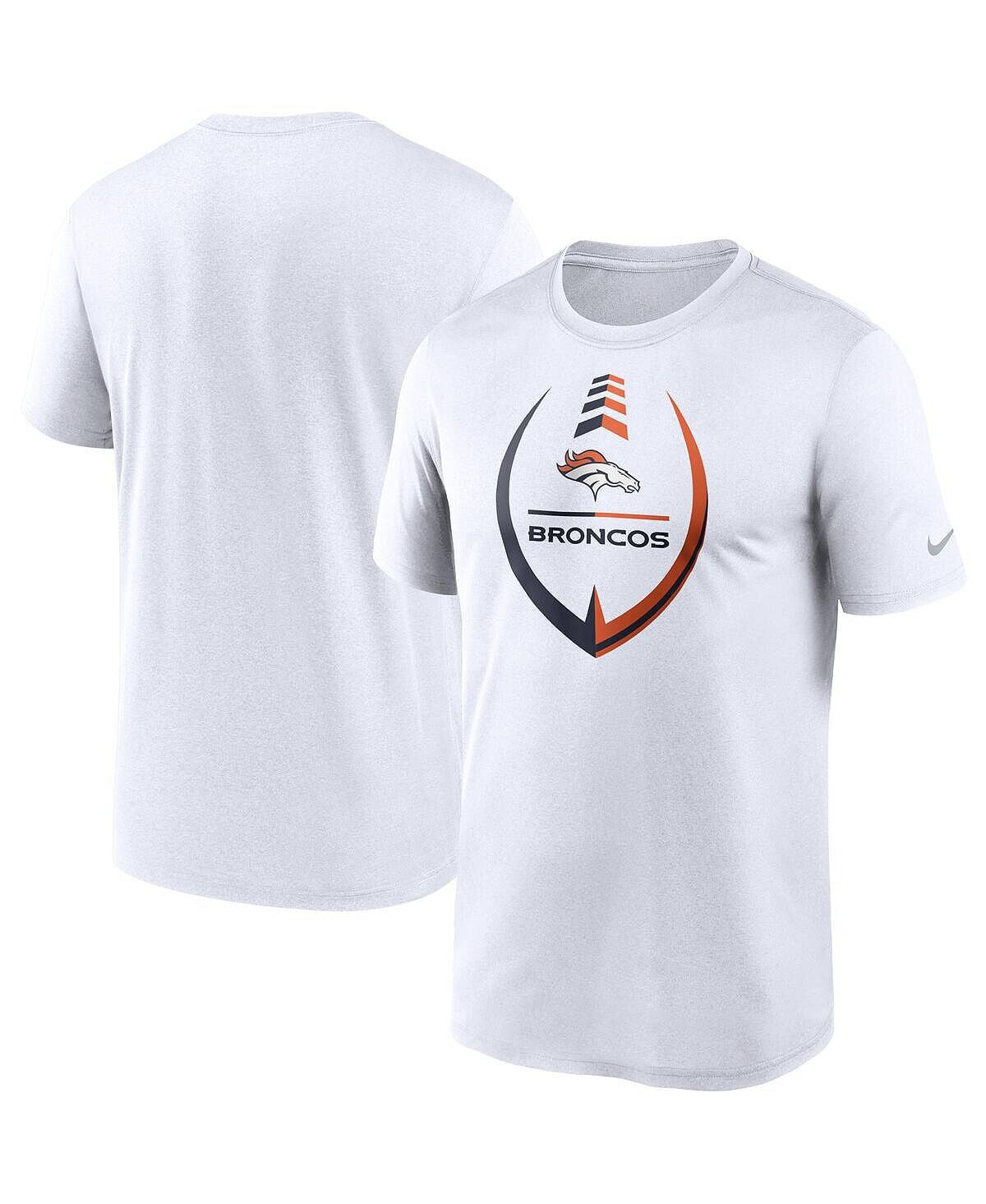 

Мужская белая футболка denver broncos icon legend performance Nike, белый