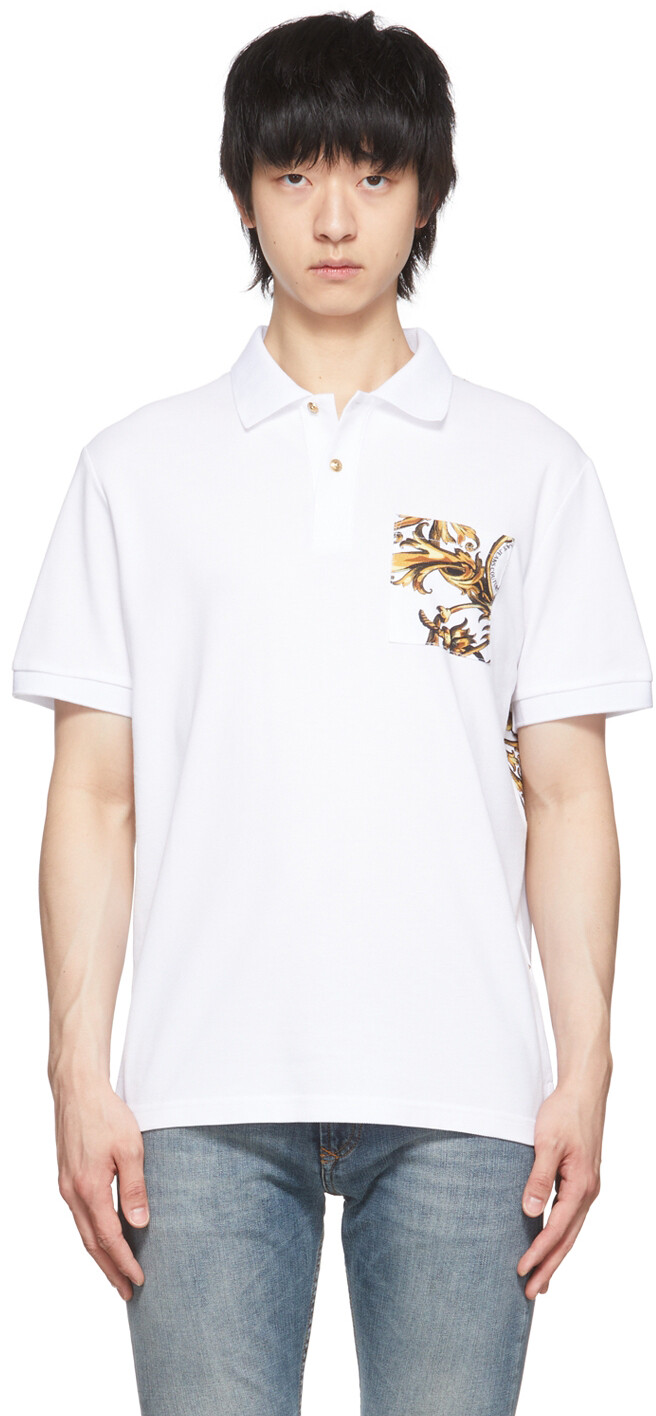 

Поло White Regalia в стиле барокко Versace Jeans Couture, Белый