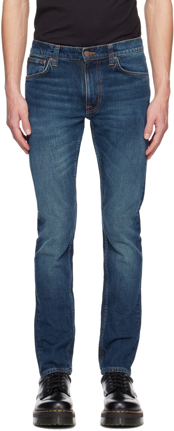

Темно-синие джинсы скинни Dean Nudie Jeans