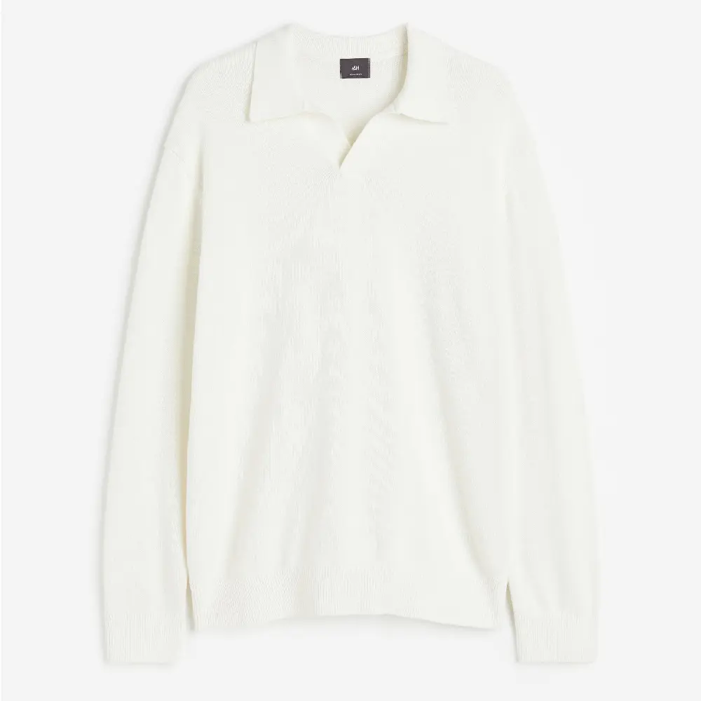 

Джемпер H&M Regular Fit Cotton Polo, кремовый