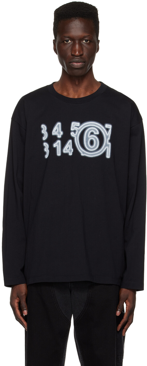 

Черная футболка с длинным рукавом Zoom MM6 Maison Margiela, Черный