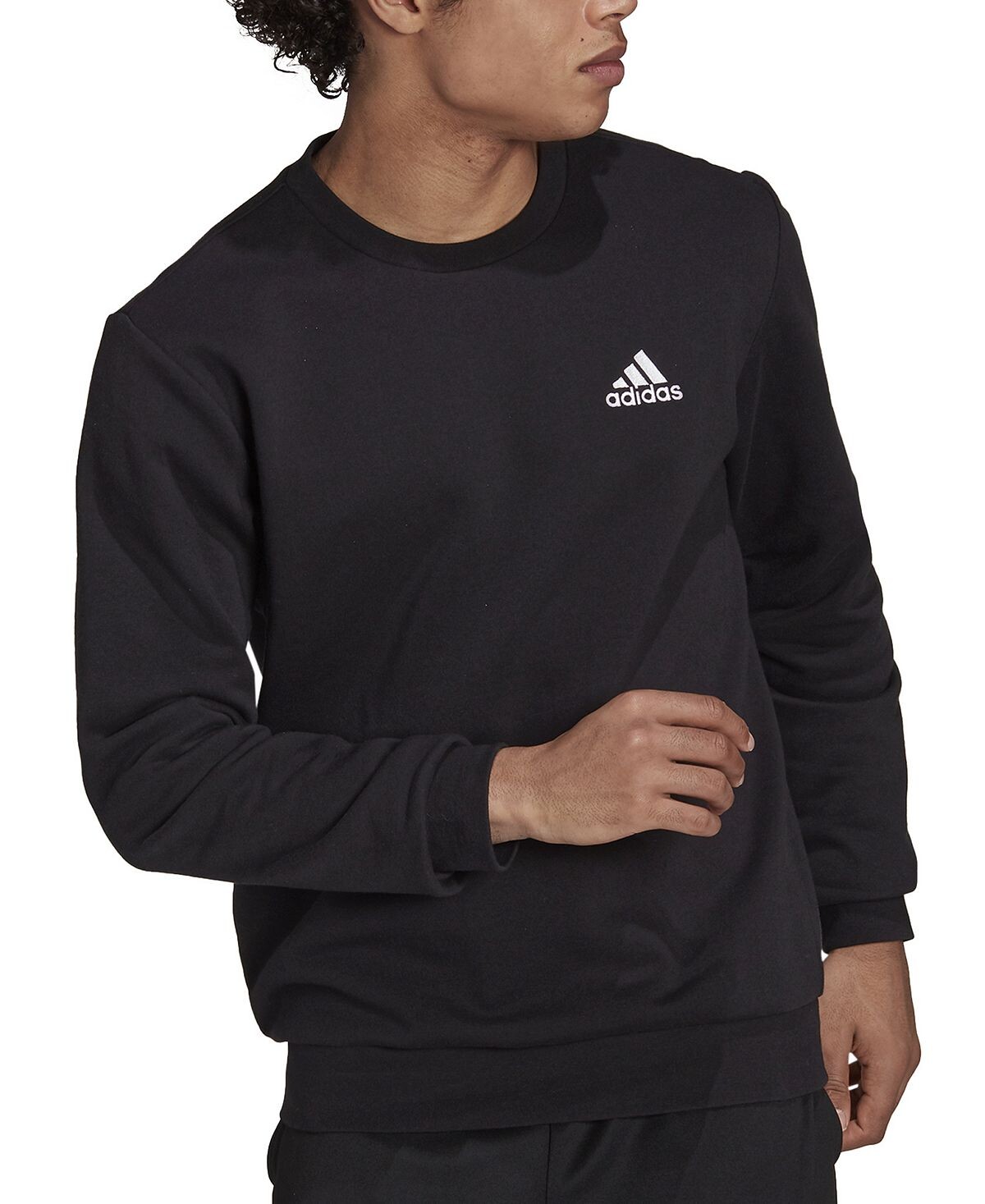 

Мужская флисовая толстовка классического кроя feel cozy essentials с вышитым логотипом adidas, черный