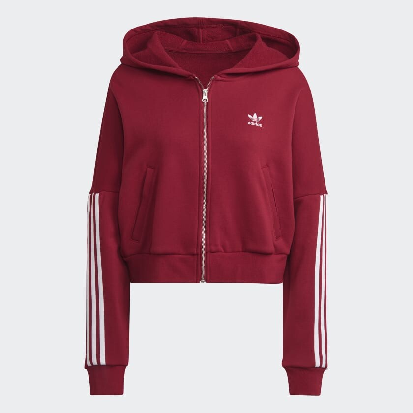 

Толстовка Adidas Adicolor Classics Full-Zip Relaxed, темно-красный/белый