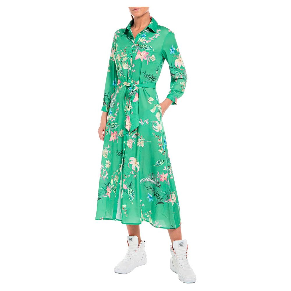 

Длинное платье Replay W9561.000.73980 Long Sleeve, зеленый