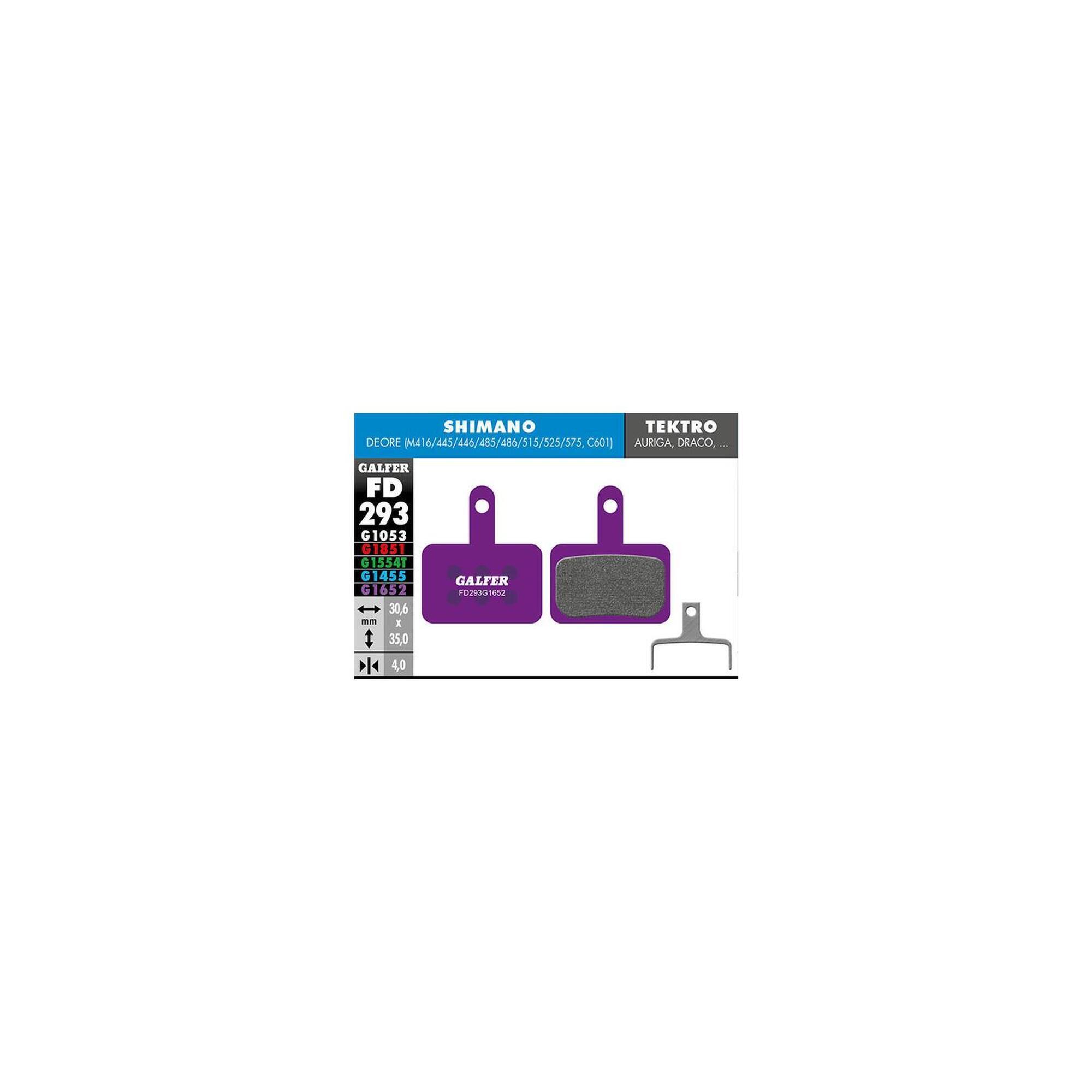 Тормозная колодка для электровелосипеда G1652 Shimano Deore - фиолетовая GALFER BIKE, черный