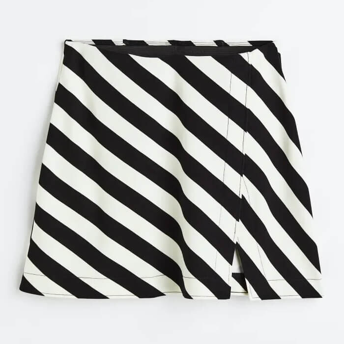 

Юбка H&M Short Wrap-front, черный/белый