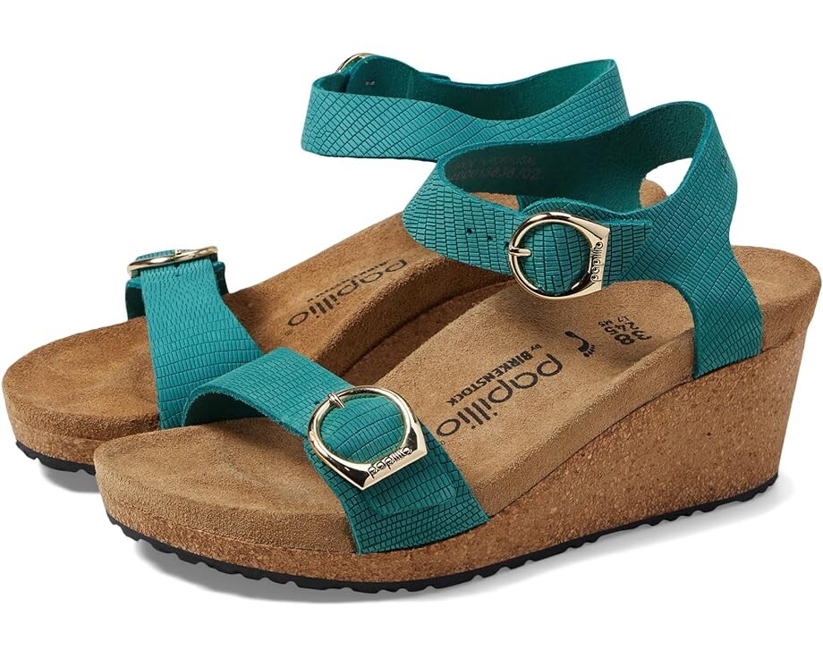 

Туфли Birkenstock Papillio by Birkenstock Soley Wedge Sandal - Embossed Nubuck, цвет Biscay Bay