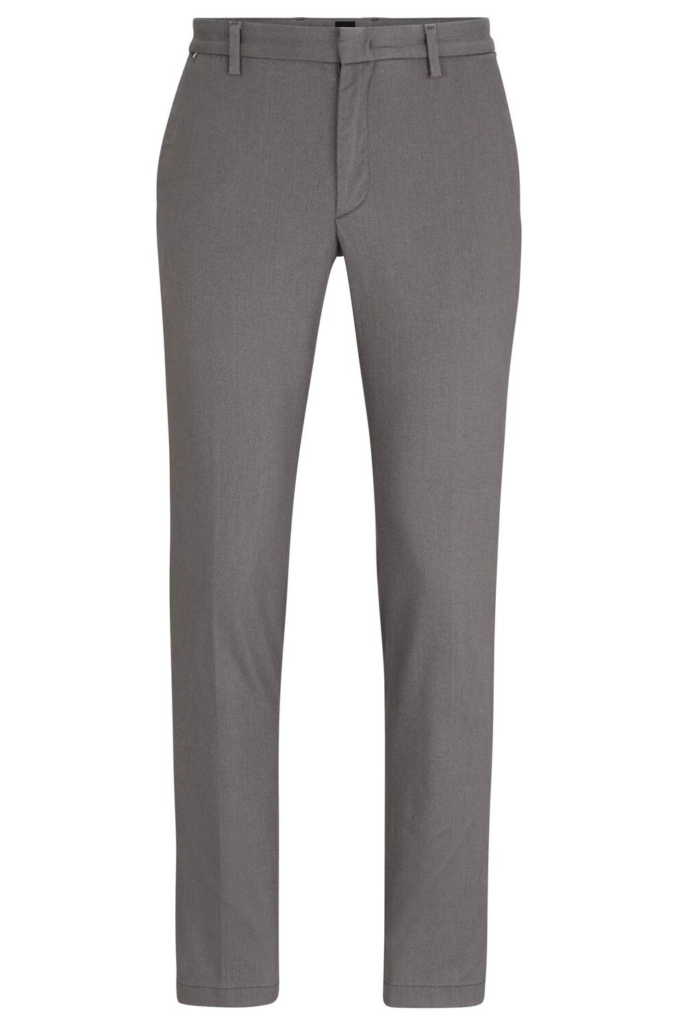 

Брюки Boss Slim-fit In A Melange Stretch-cotton Blend, темно-серый