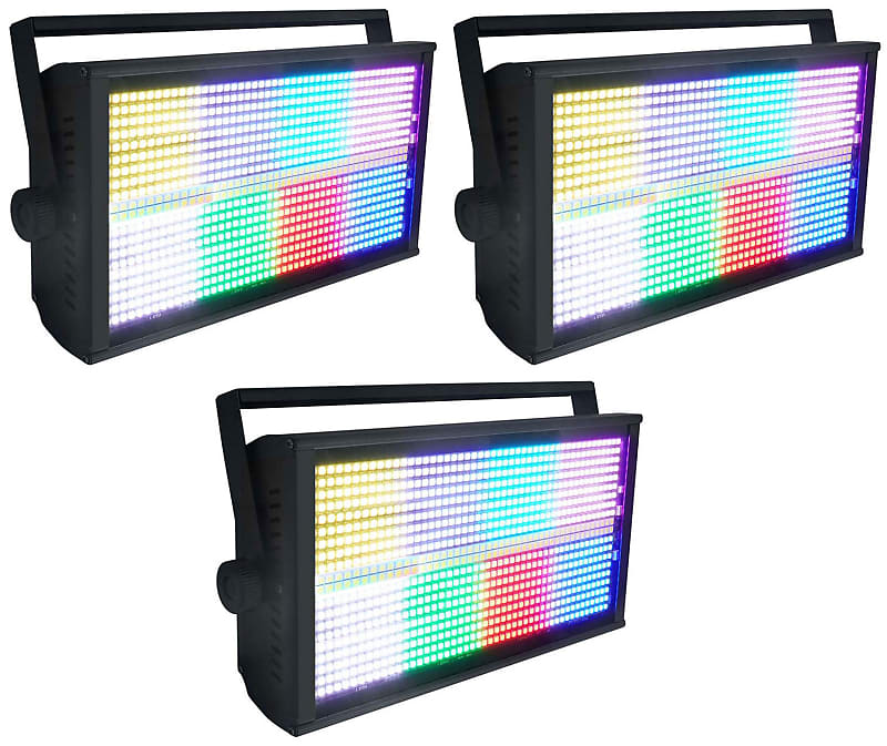 (3) Rockville STAGE PANEL 864 LED RGB Pro Stage Wash Lights+Strobe+Matrix Combo (3) STAGE PANEL 864 varochnaya panel maunfeld eghg321cwg