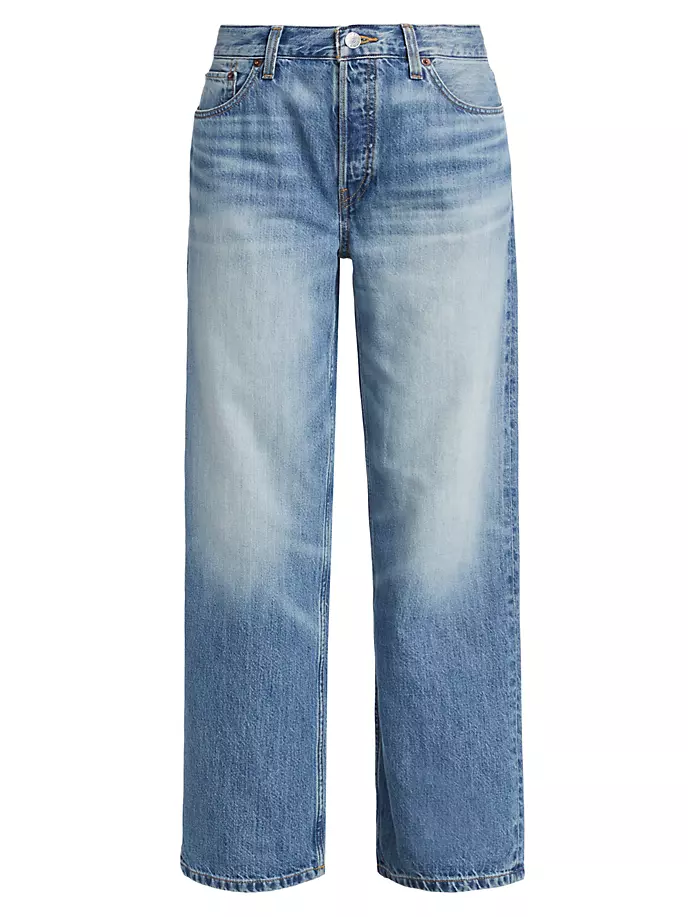 коричневые свободные укороченные джинсы re done Свободные укороченные джинсы со средней посадкой Re/Done, цвет vintage flow