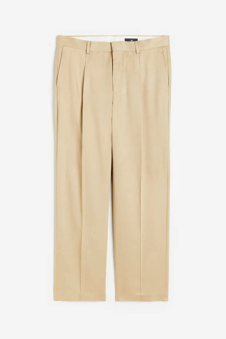

Брюки H&M Regular Fit Lyocell, бежевый