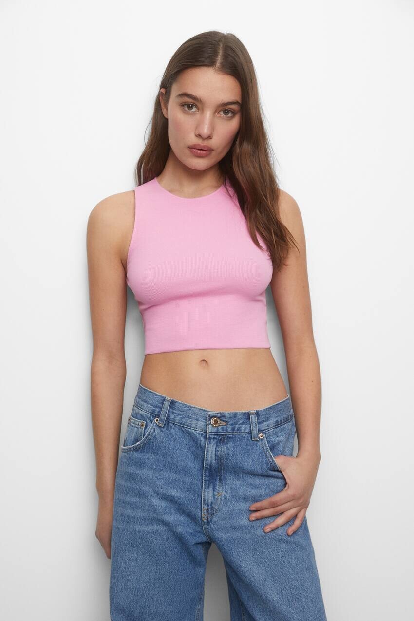 

В комплекте 3 майки в рубчик Pull&Bear, Коричневый