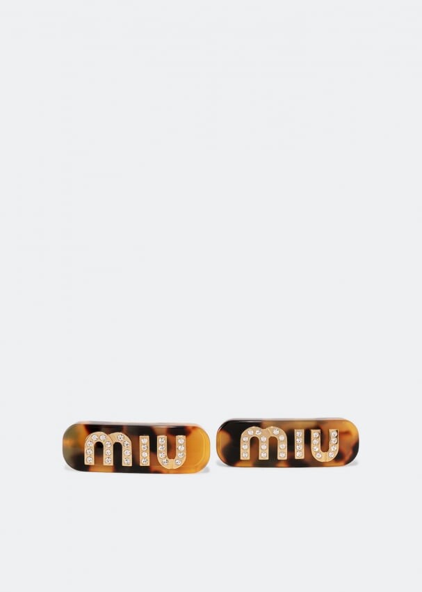 

Шляпа MIU MIU Plexiglass hair clips, коричневый