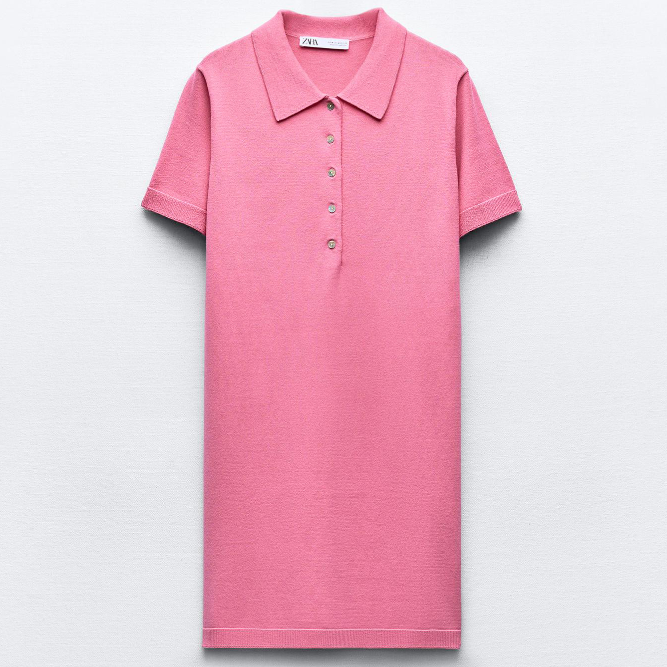 Платье Zara Short Knit Polo, розовый