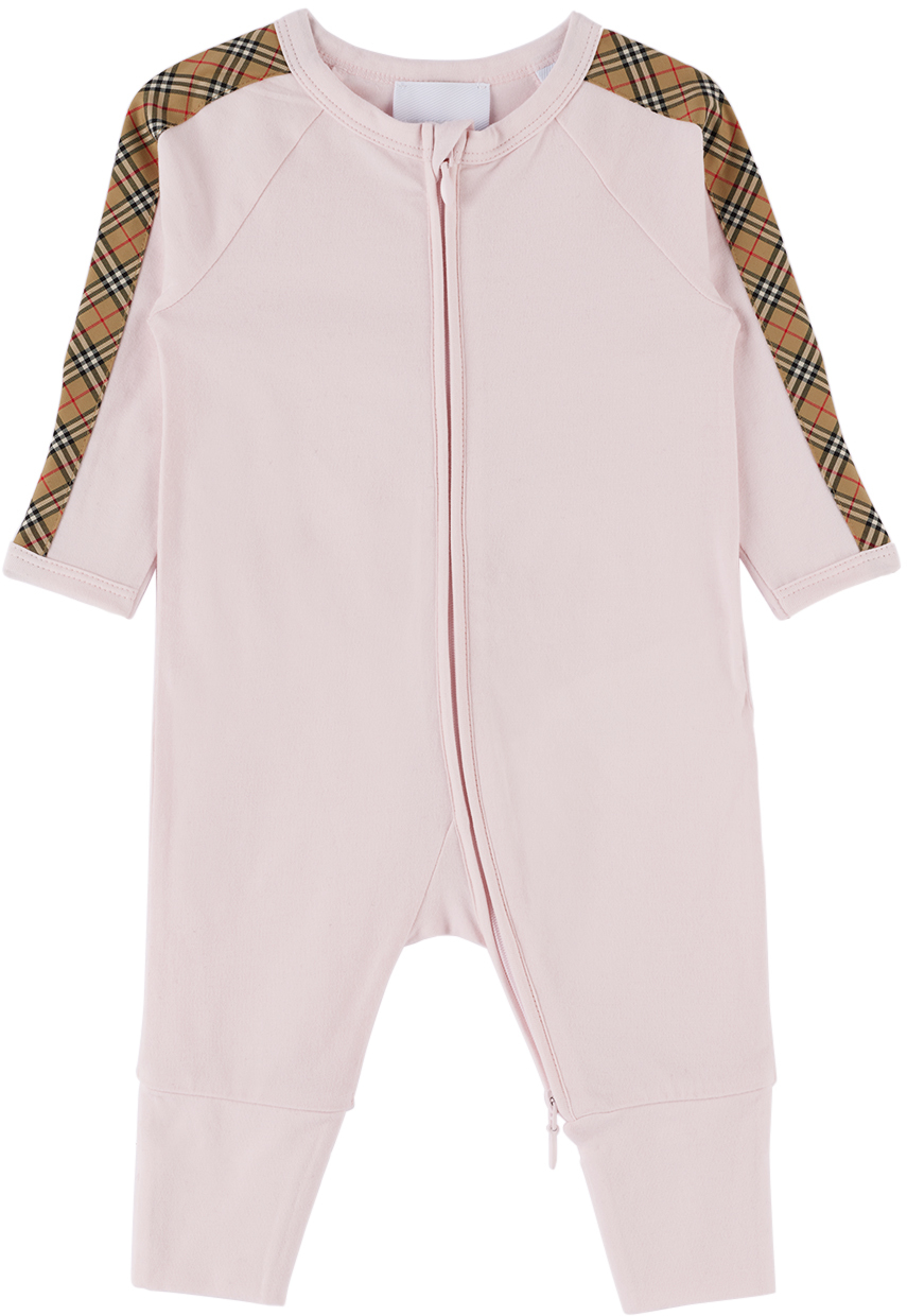 

Комплект из трех предметов в розовую клетку Baby Pink Check Burberry, Розовый