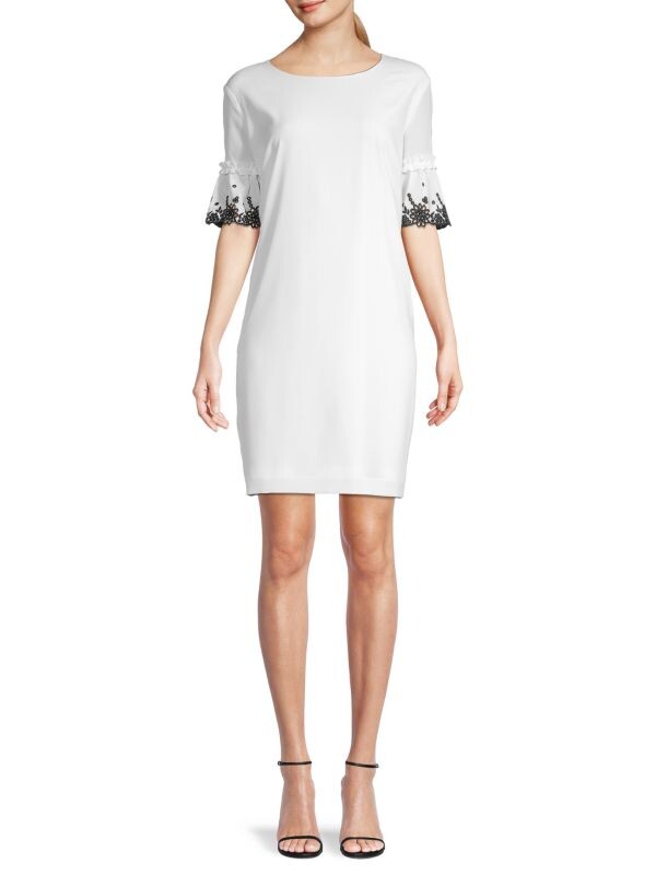 

Платье-футляр с люверсами Karl Lagerfeld Paris White black
