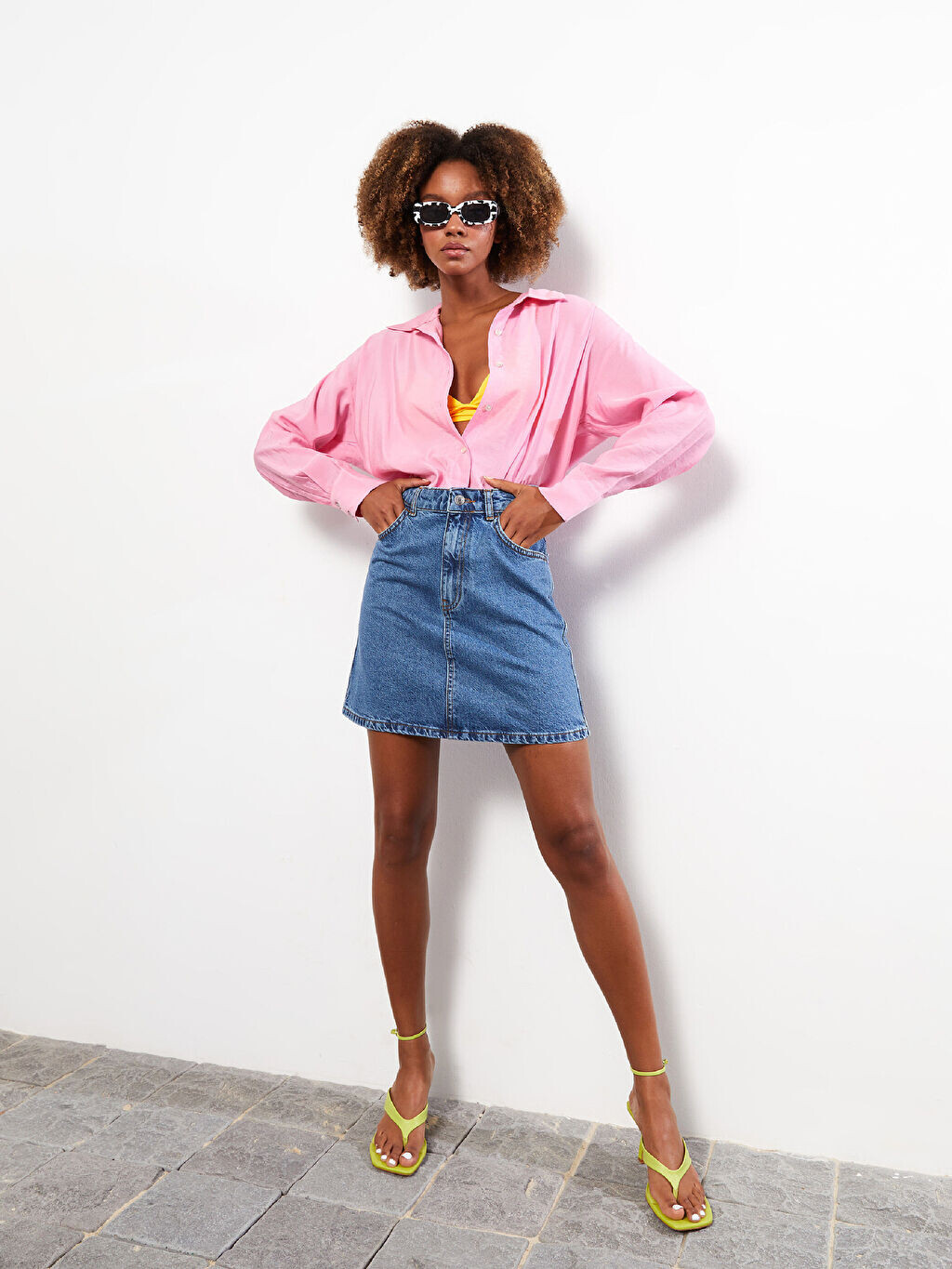 

Прямая женская джинсовая юбка LCW Jeans