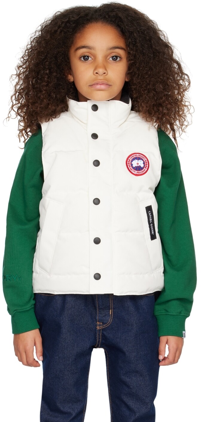 

Детский белый пуховый жилет Vanier Canada Goose Kids