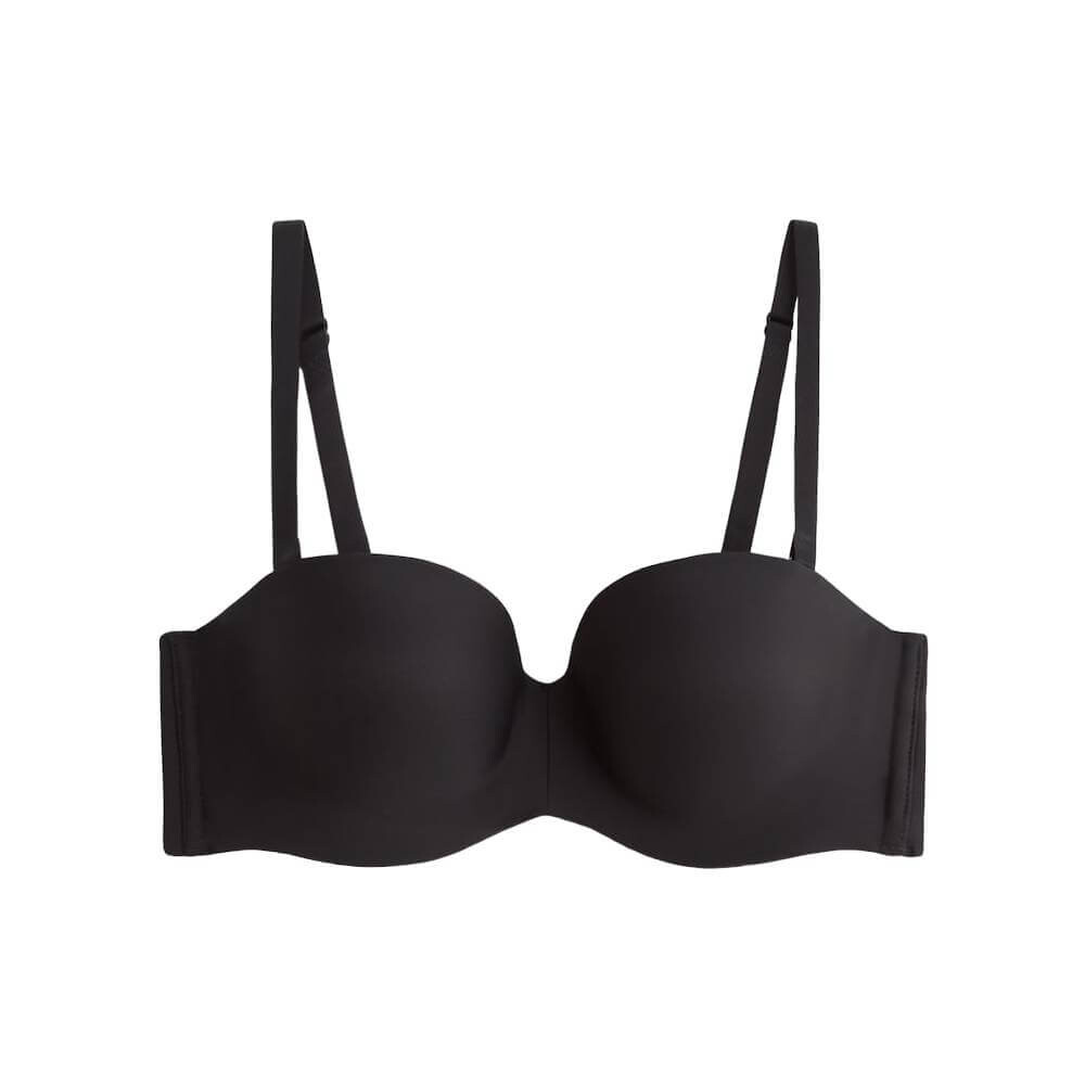 

Бюстгальтер Oysho Polyamide Push-Up With Removable Straps, черный