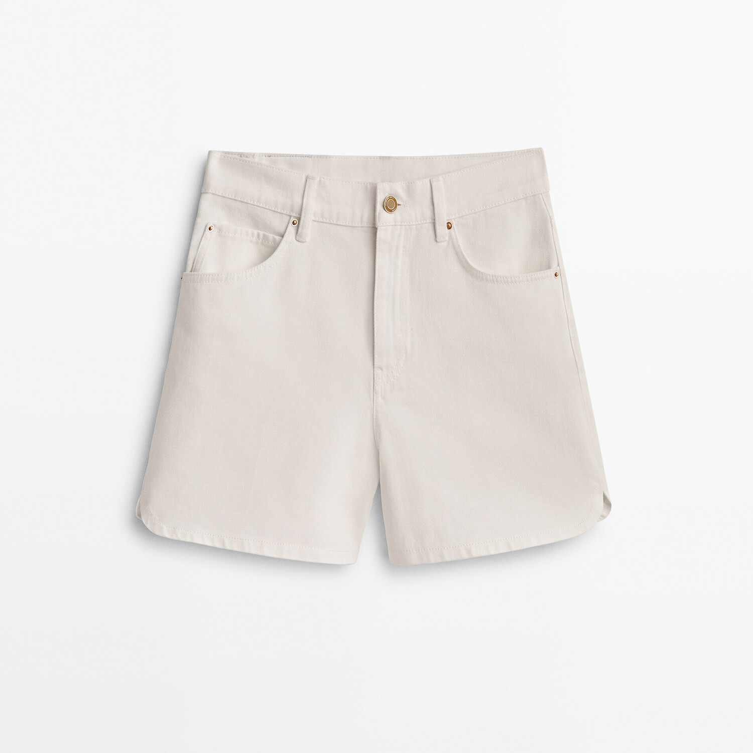 

Шорты Massimo Dutti High-Waist Denim, белый