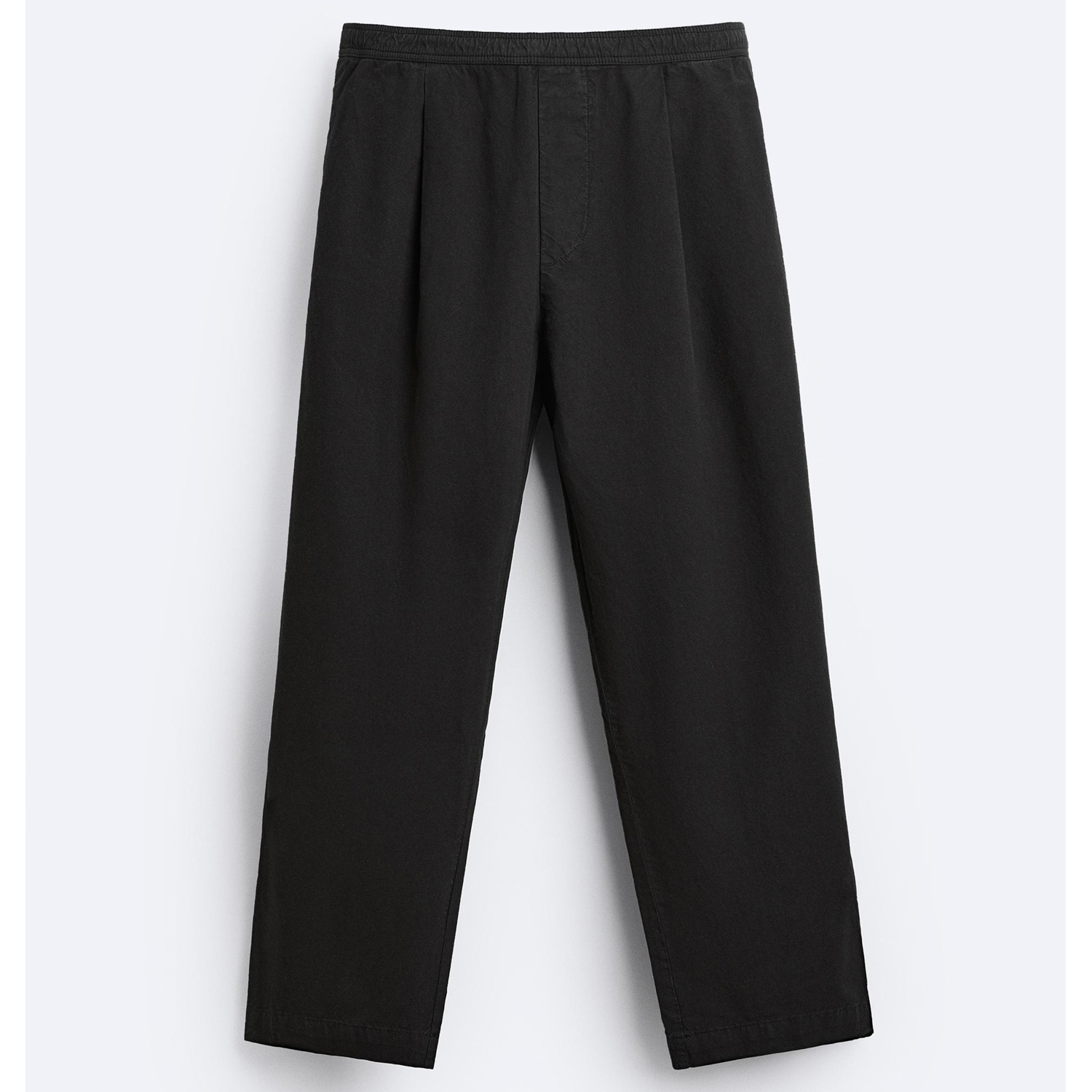 Брюки Zara Wide-Leg Jogger Waist, черный брюки карандаш женские повседневные до щиколотки однотонные хлопковые штаны с эластичным поясом черные брюки с широкими штанинами в стил
