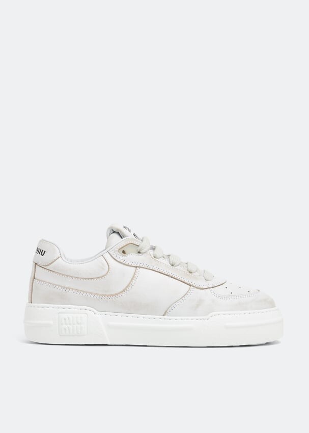 

Кроссовки MIU MIU Leather sneakers, белый