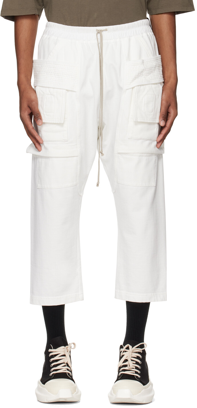 

Белые брюки карго Creatch Rick Owens Drkshdw, Белый