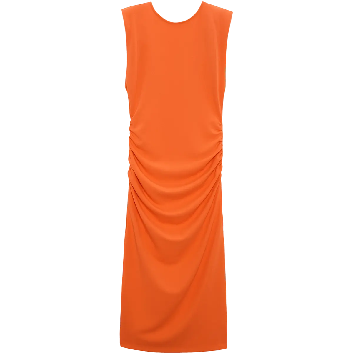 

Платье Zara Midi With Shoulder Pads, темно-оранжевый