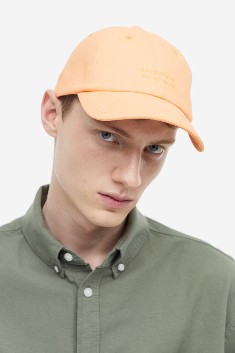

Хлопковая кепка с вышивкой H&M, светло-оранжевый/приключение