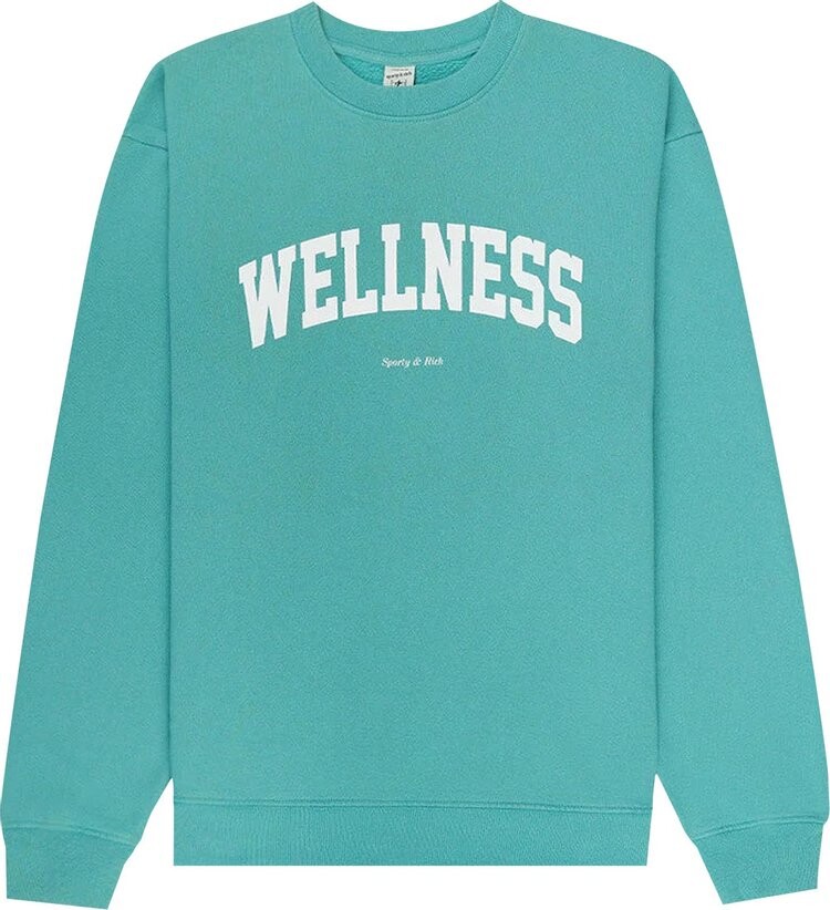

Толстовка Sporty & Rich Wellness Ivy Crewneck 'Faded Teal/White', синий
