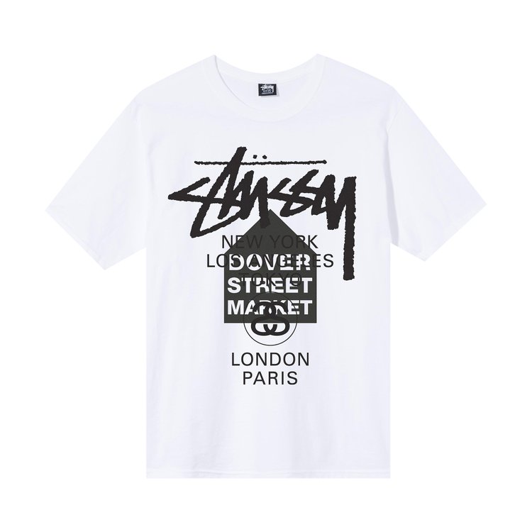 

Футболка Stussy x Dover Street Market World Tour Tee 'White', белый