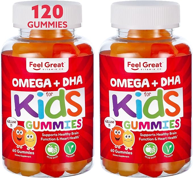Полноценные жевательные конфеты с ДГК для детей от The Feel Great Vitamin Co., омега-3, 6, 9 из водорослей, 2 упаковки жевательная конфета три кота с омега 3 11г