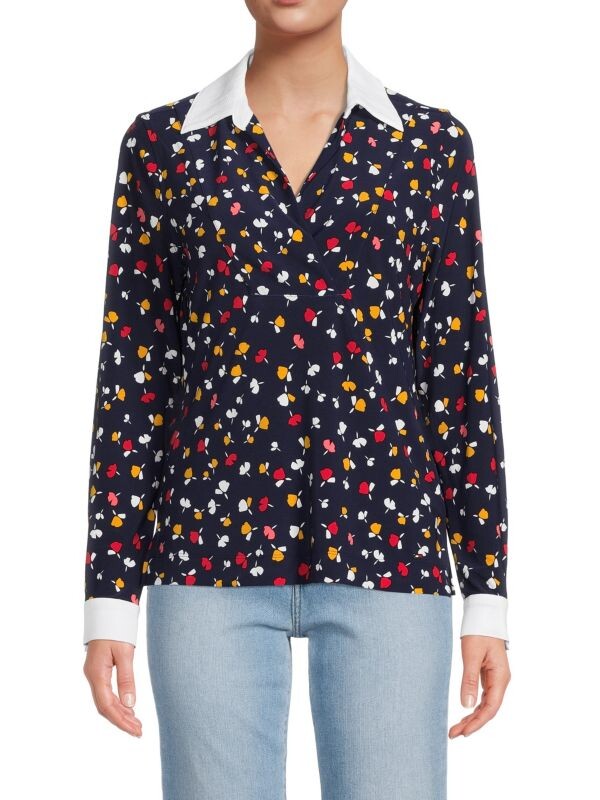 

Топ Tommy Hilfiger с длинными рукавами и цветочным принтом, navy