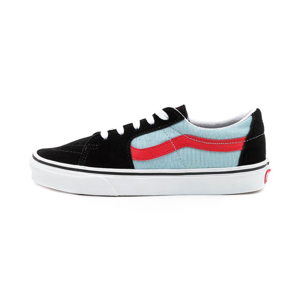 Кеды Vans SK8-low Unisex, черный/светло-голубой - фото