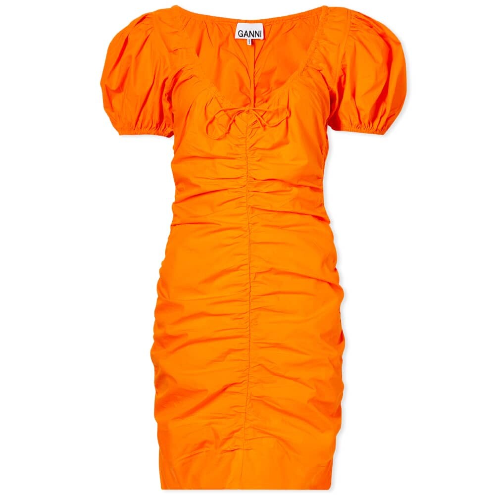 

Платье GANNI Cotton Poplin Gathered U-Neck Mini Dress