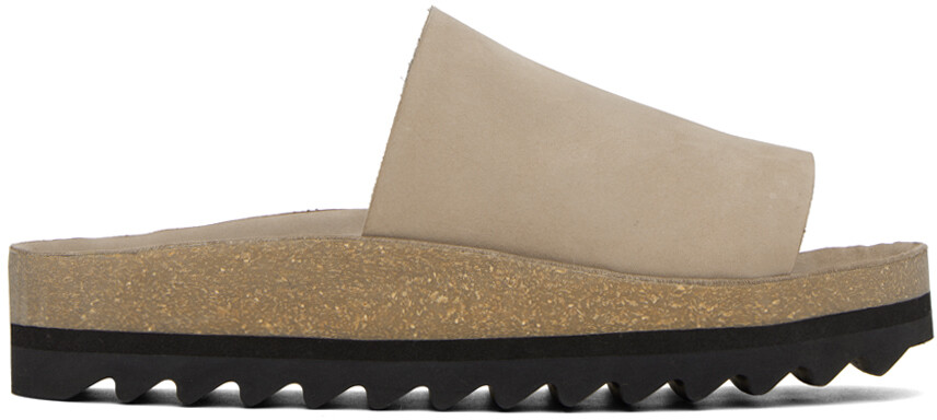 

Taupe Raw Contour Slides Lauren Manoogian
