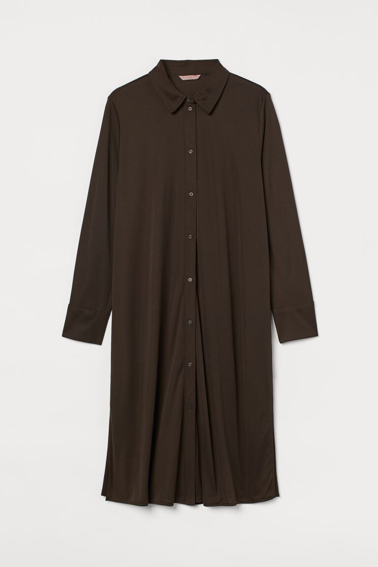 

Платье-рубашка H&M+ из джерси, темно-зеленый