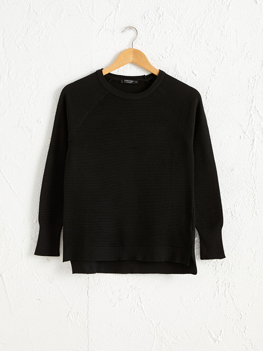 

Женский тонкий трикотажный свитер с круглым вырезом и длинным рукавом LCW Casual