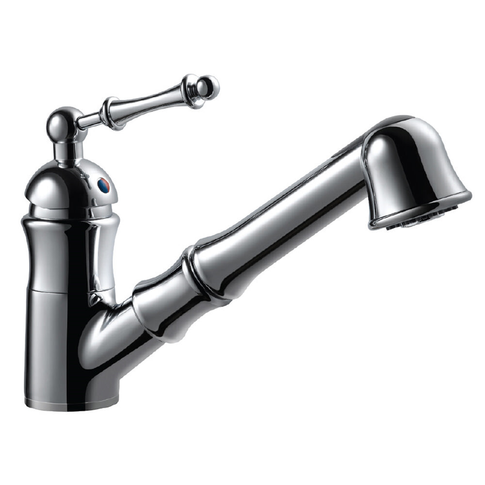 

Выдвижной кухонный смеситель Houzer Squire с технологией CeraDox, polished chrome