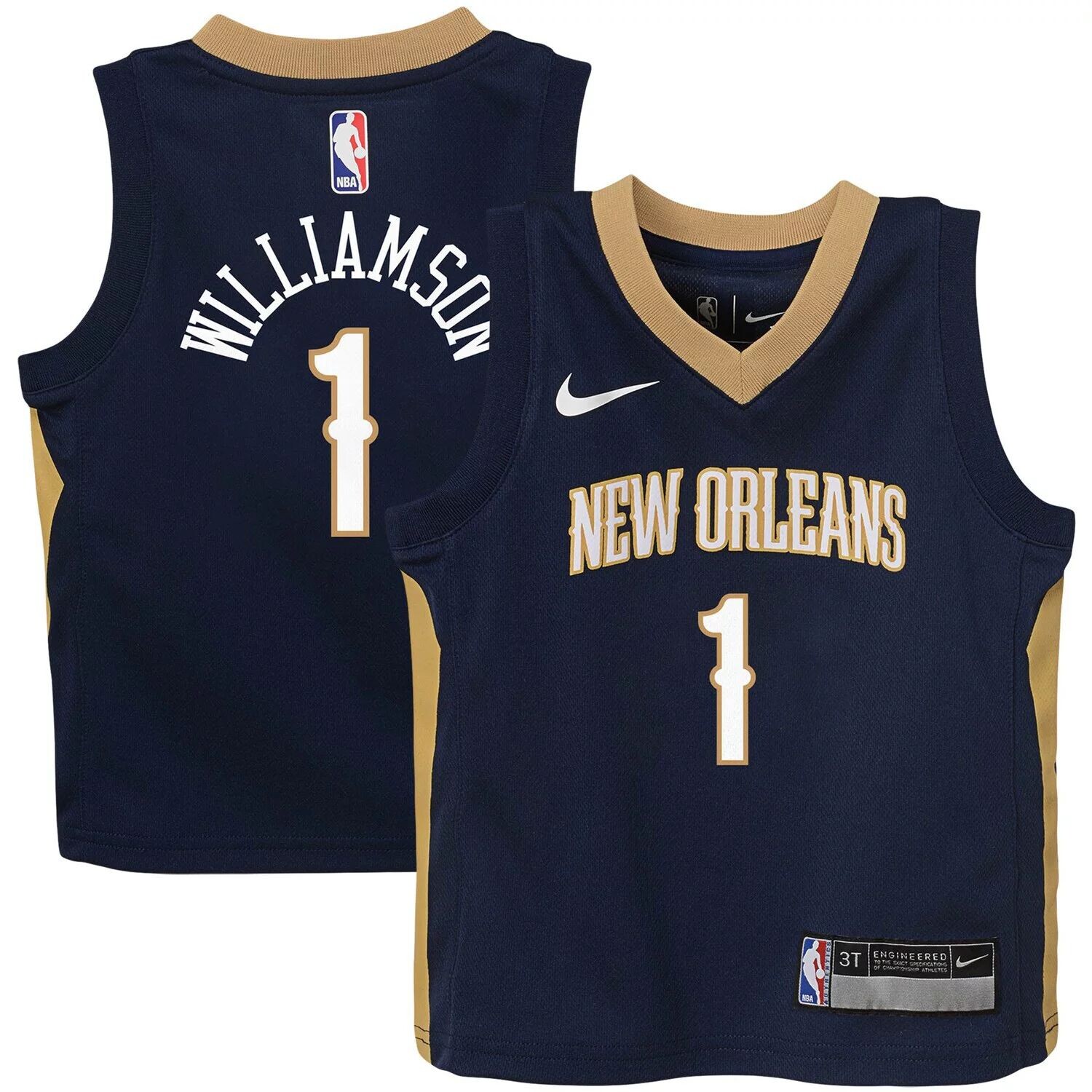 

Реплика Джерси Nike Zion Williamson Navy New Orleans Pelicans для малышей — Icon Edition Nike