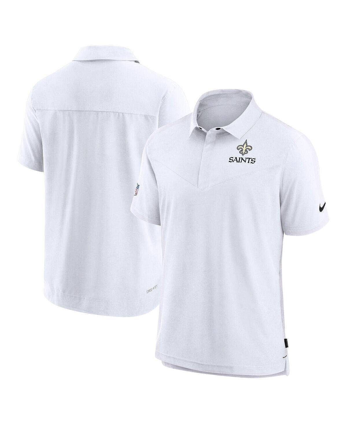 

Мужская белая рубашка поло new orleans saints sideline lockup performance Nike, белый