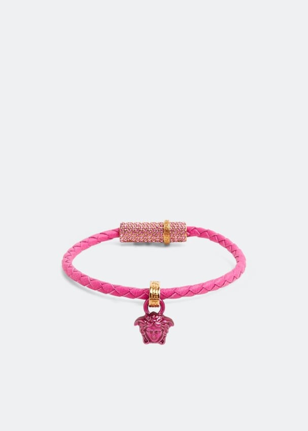 

Браслет VERSACE Medusa crystal braided bracelet, розовый