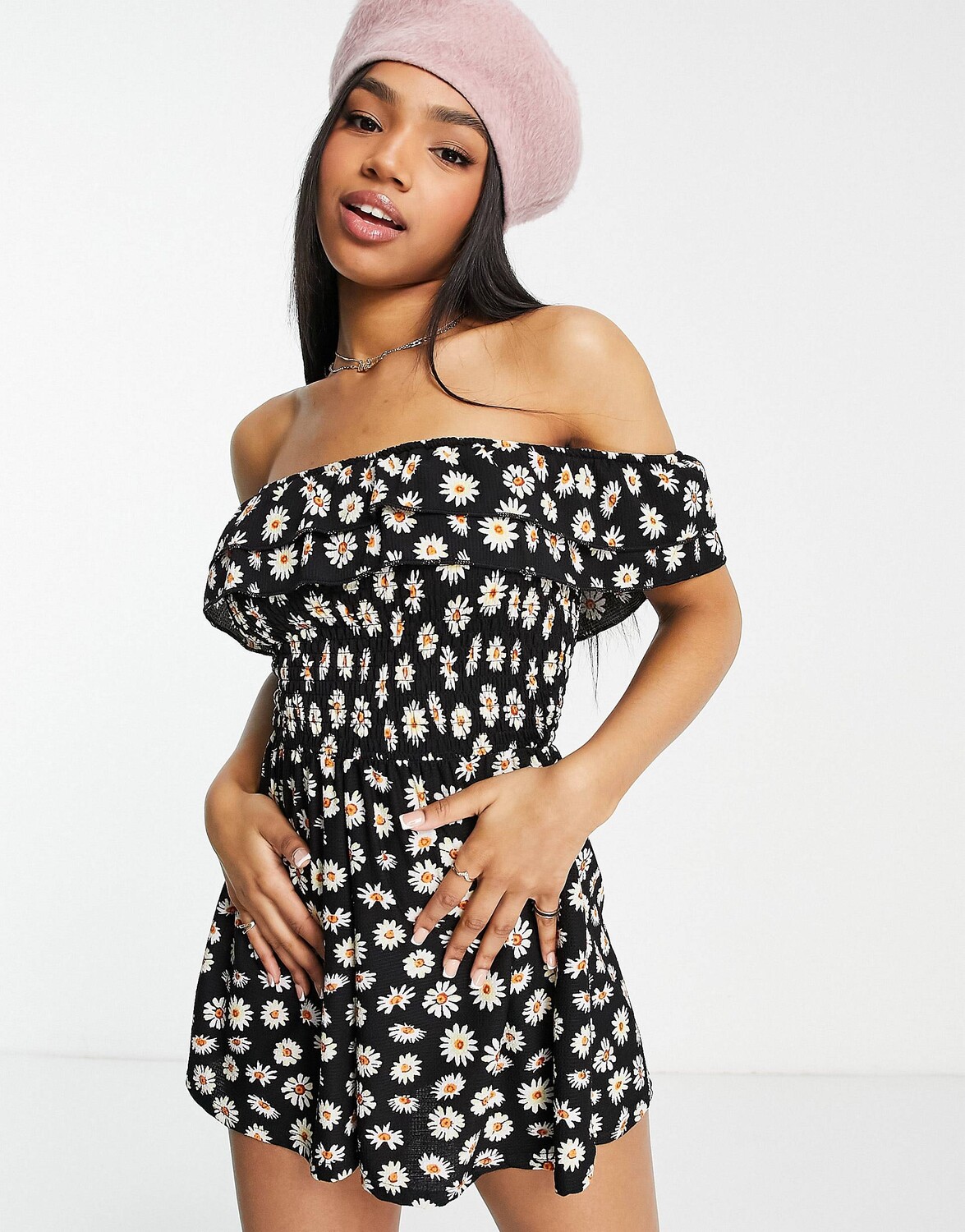 

Однотонный комбинезон с оборками и сборками Miss Selfridge