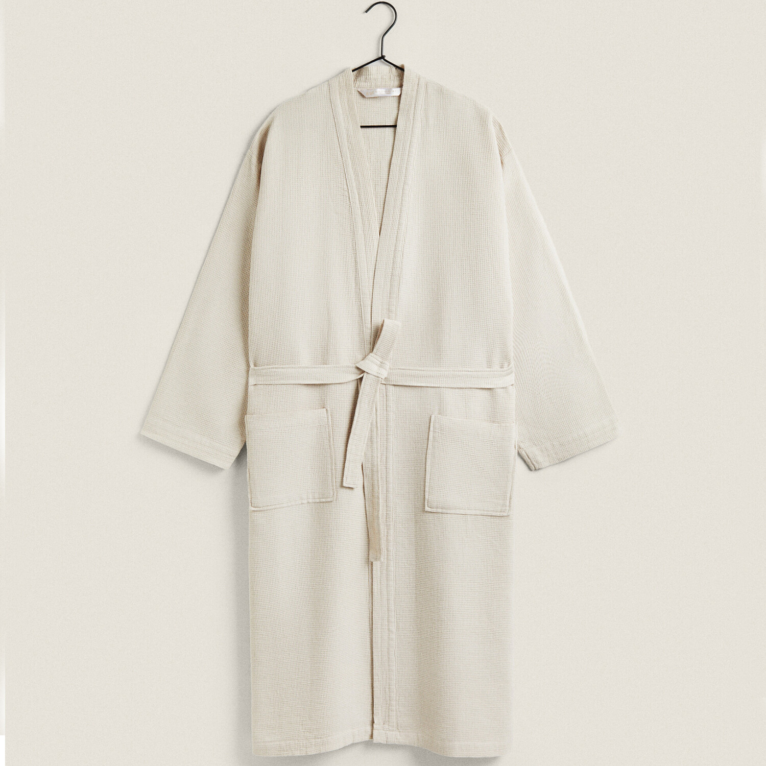

Банный халат Zara Home Mini Waffle-knit, бежевато-серый