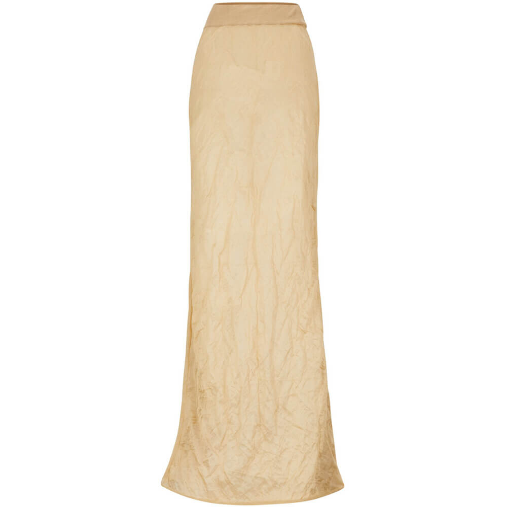

Юбка Boss Slim-Fit Maxi With Crinkled Effect, светло-бежевый
